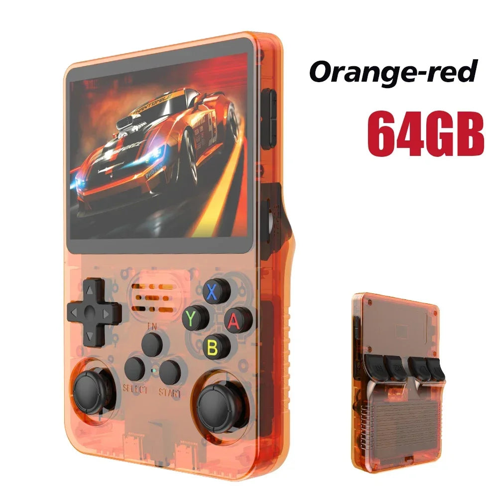 128G Open Source R36S Video Game Console Linux System 3.5 Inch IPS Screen Orange Portable Pocket Video Player 64GG best Games