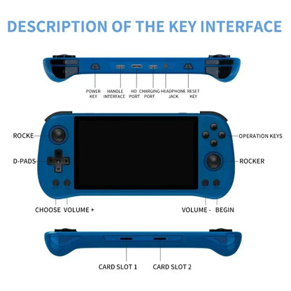 POWKIDDY X55 5.5inch Handheld PSP Game Console 1280*720 IPS RGB Screen RK3566 Linux System Video Player Retro Console BT WiFi