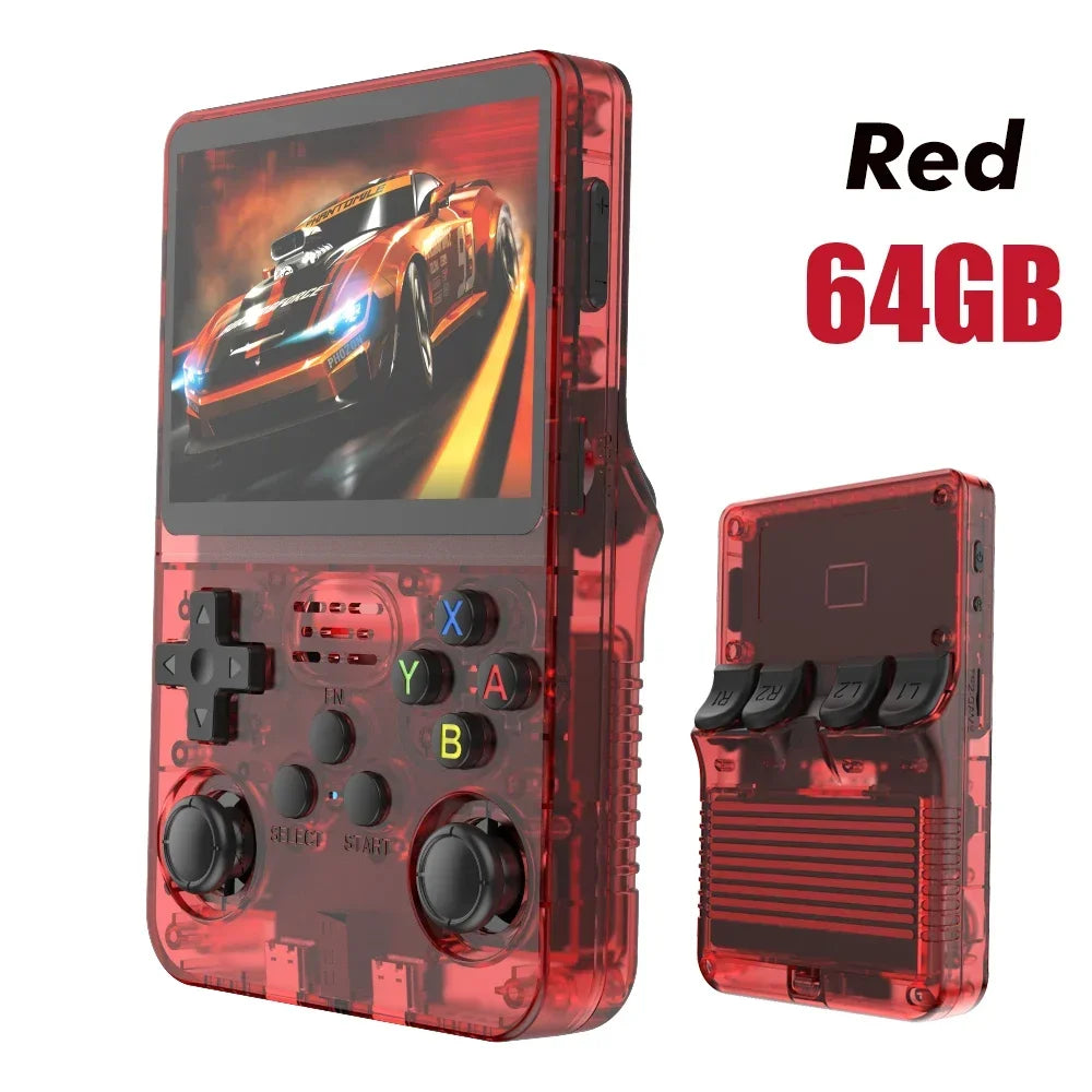 128G Open Source R36S Video Game Console Linux System 3.5 Inch IPS Screen Orange Portable Pocket Video Player 64GG best Games