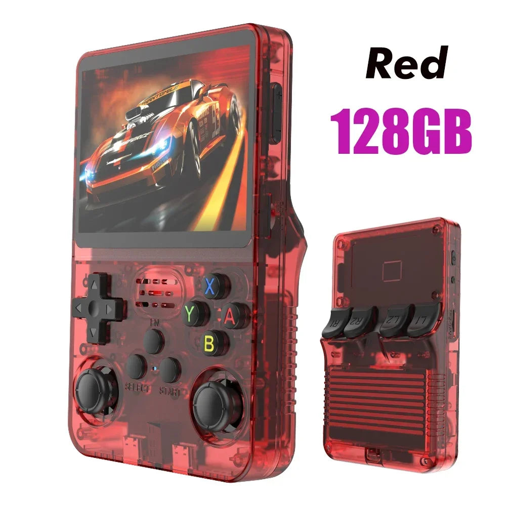 128G Open Source R36S Video Game Console Linux System 3.5 Inch IPS Screen Orange Portable Pocket Video Player 64GG best Games